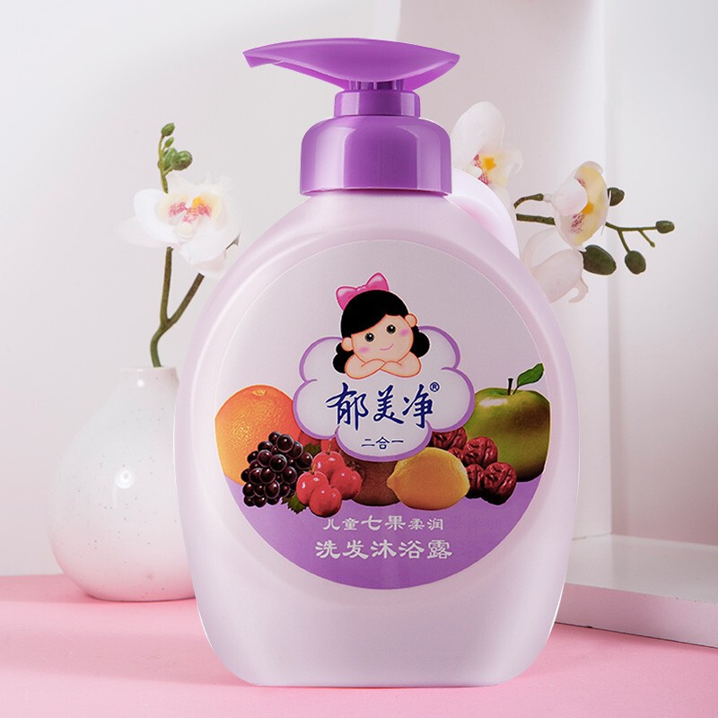 郁美净七果柔润洗发沐浴露水果精华洗发沐浴二合一550g*2瓶(1100ml)