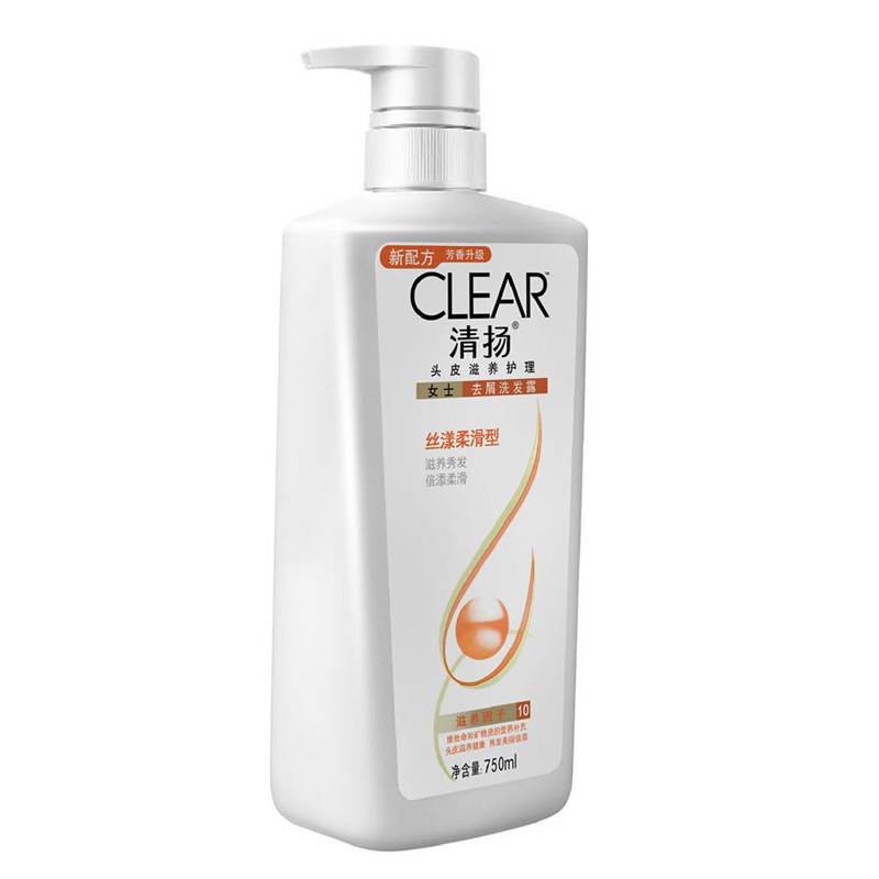 清扬女士去屑洗发露丝漾柔滑型白瓶750ML(单位:件)