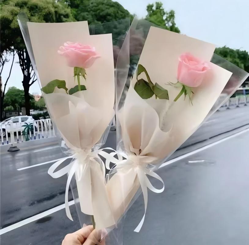 小窝厘 三八女神节鲜花速递伴手礼团购单支小花束-单支粉色玫瑰(起订量:100支)