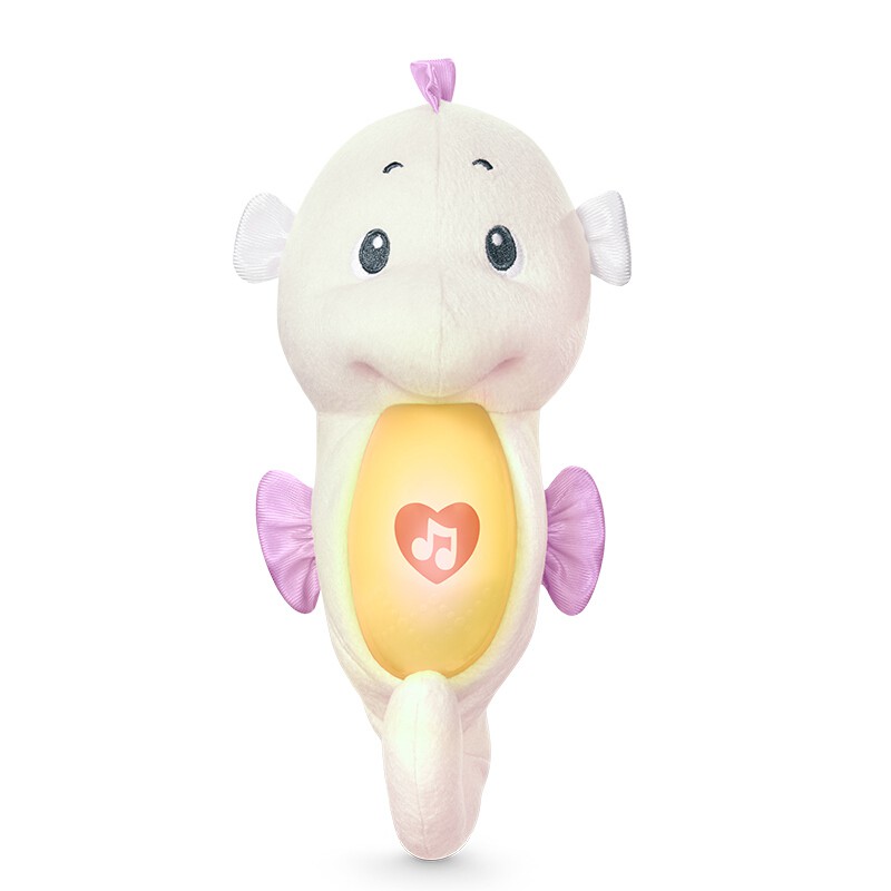 费雪fisherprice声光安抚海马玩具新生儿宝宝毛绒玩具新版声光安抚