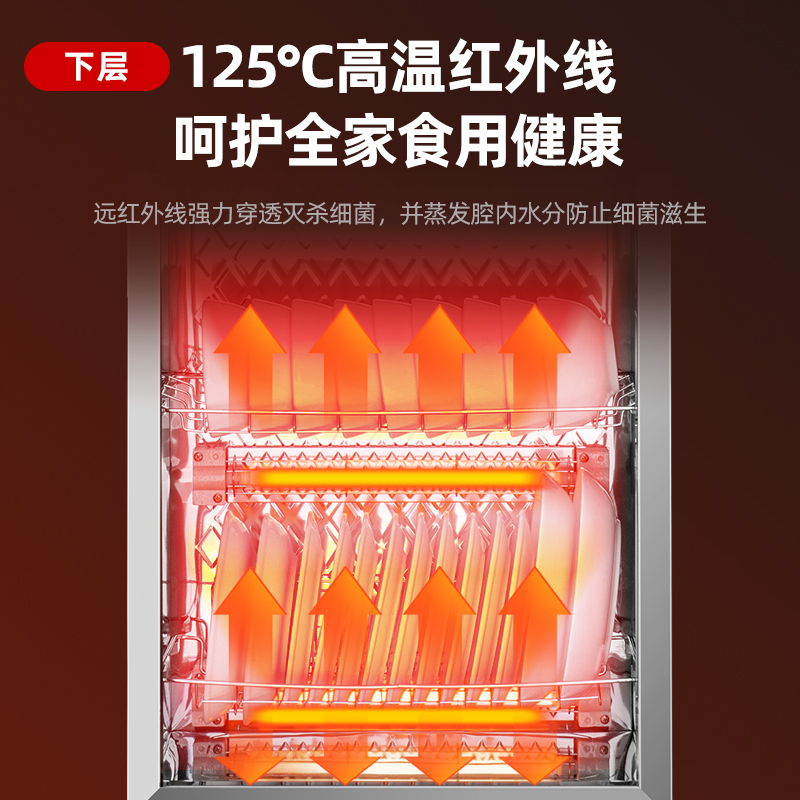 凡萨帝(fasato)消毒柜ZTP-228（HX系列）143L两室五层架厨房酒店专用 高温臭氧循环杀菌不锈钢材质