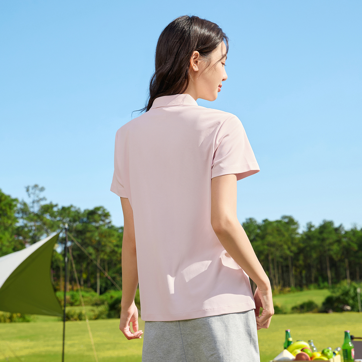 361°运动t恤女夏季时尚休闲polo衫女子健身翻领透气短袖潮662124110V高清大图