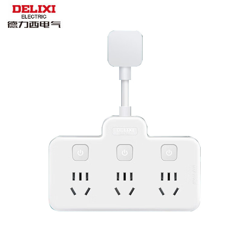 德力西电气Z-B系列柔性品字型排插总控三位五孔三位两孔 CD98Z-BK3X3ZR/P