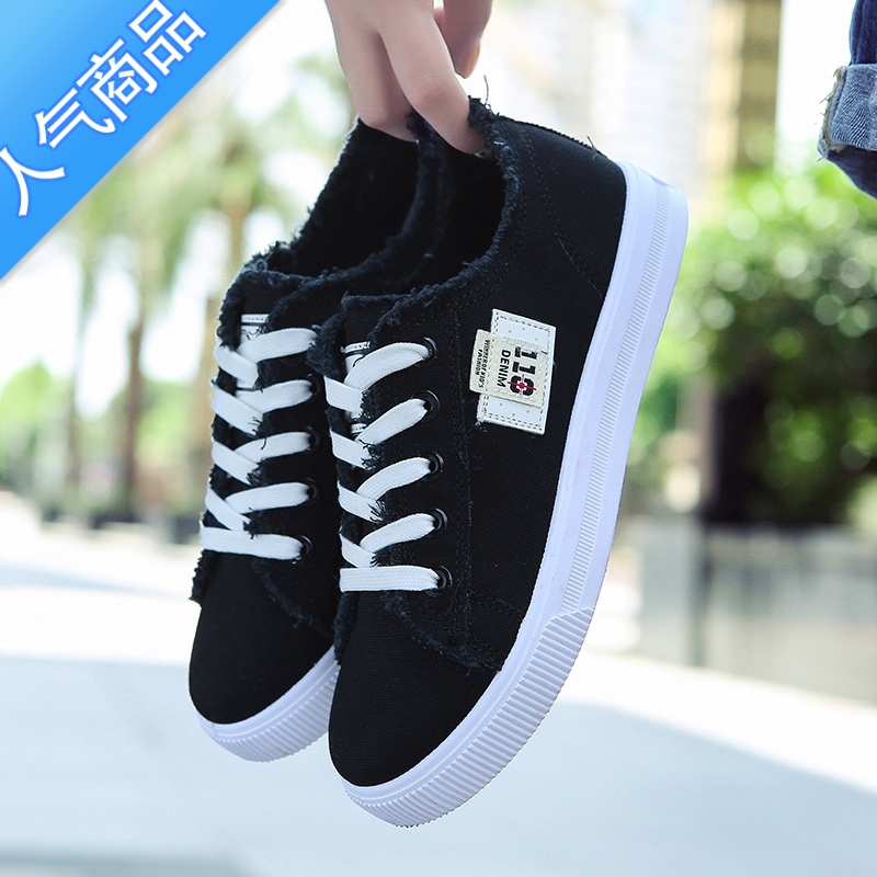 SUNTEK小白鞋子女学生百搭2023年夏季新款ins潮韩版平底低帮帆布鞋高清大图