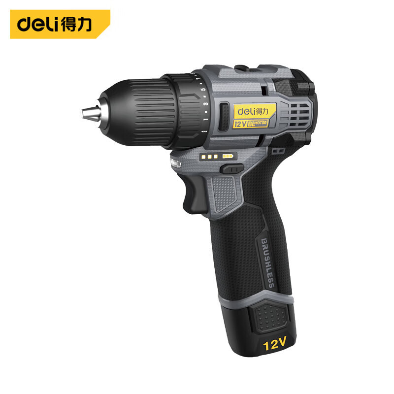 得力 DL-DZ12-S1D1 1.5Ah-双电版手电钻电动螺丝刀无刷充电钻12V 锂电钻电动工具高清大图