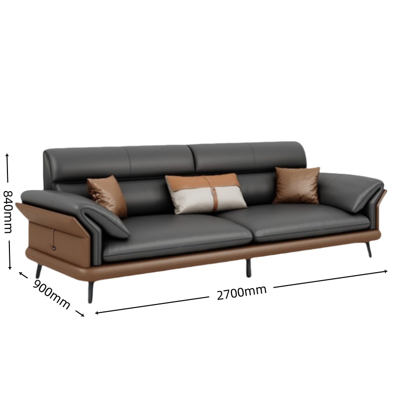 智叶舟沙发四人位2700*900*840mm张高清大图