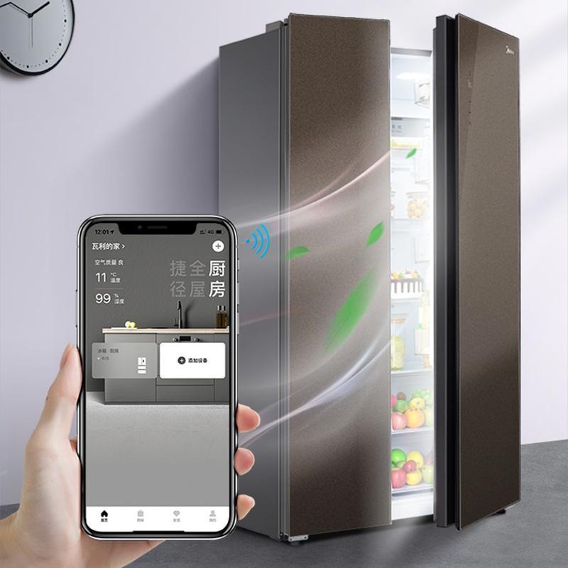 美的(Midea)543升对开门冰箱 家用智能冰箱 净味抗菌 智能控制 BCD-543WKGPZM