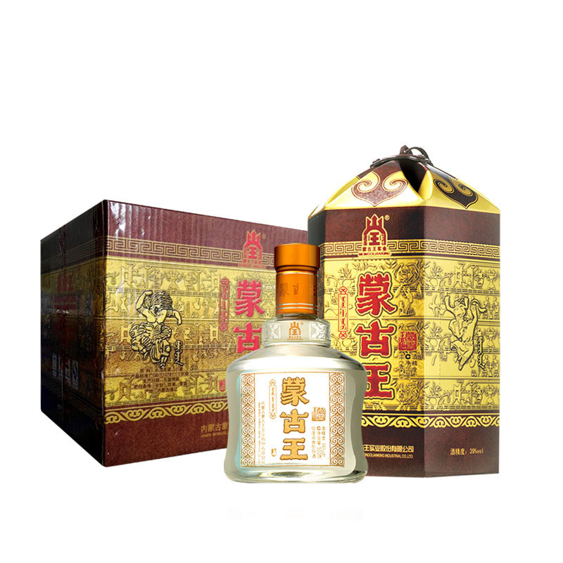 内蒙特产蒙古王39度金帐3系列金包浓香型白酒500ml4瓶整箱视频