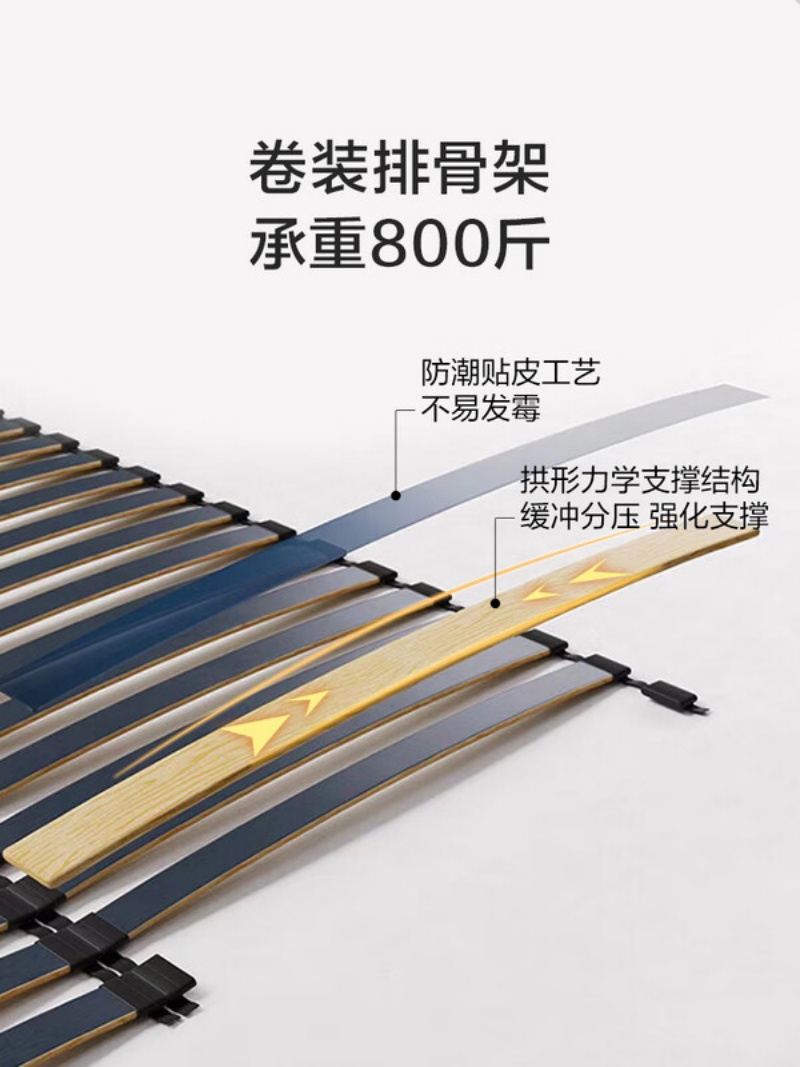 喜临门 - 星选 皮艺真皮双人床极简包豪斯风现代简约高脚床架高清大图