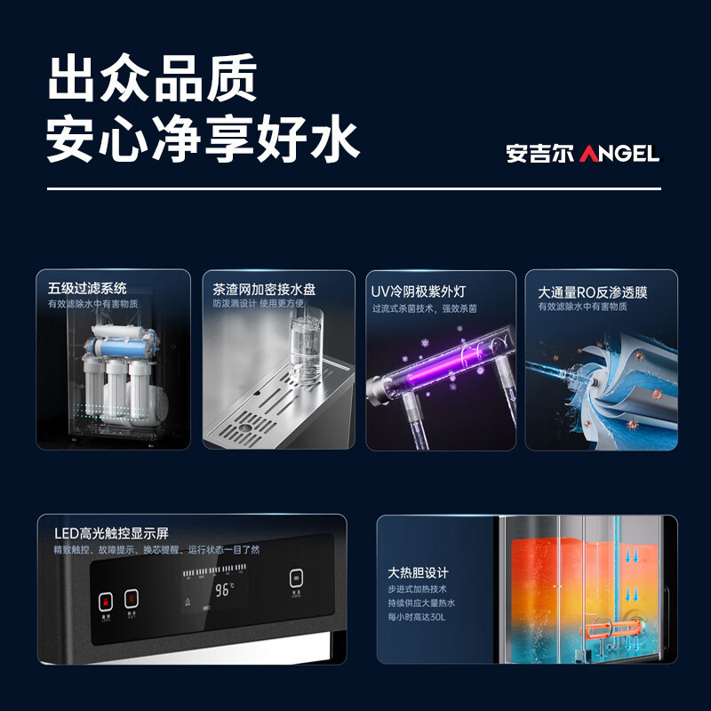 安吉尔(ANGEL) 商用全自动步进式开水器RO反渗透不锈钢烧水机净化加热一 直饮机净水器 AHR3526-4030K2