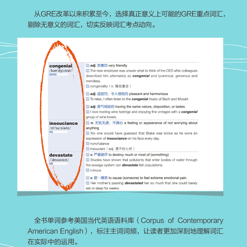 [友一个正版]GRE高频真词表 GRE考试单词高频词 考前备考佛脚词 六选二难题 GRE六选二机经 书籍 网课 英语官