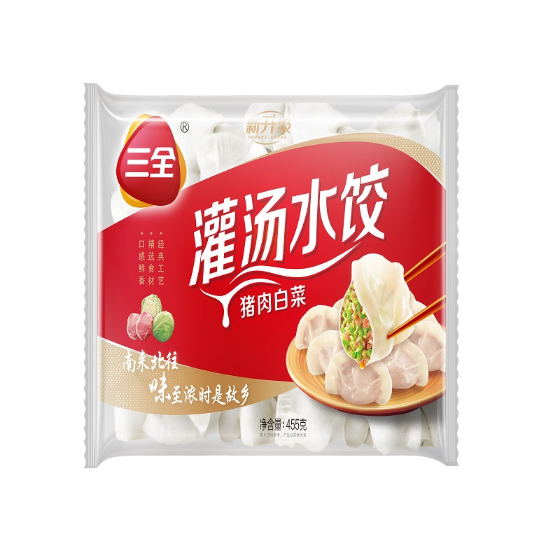 三全灌汤水饺455g(韭菜鸡蛋/猪肉荠菜/猪肉三鲜/猪肉白菜/猪肉芹菜/猪肉香菇)*20