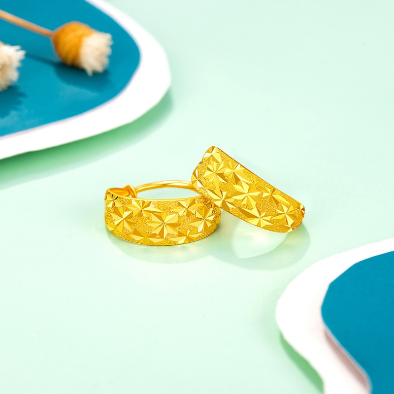 老庙黄金足金黄金满天星耳饰耳环