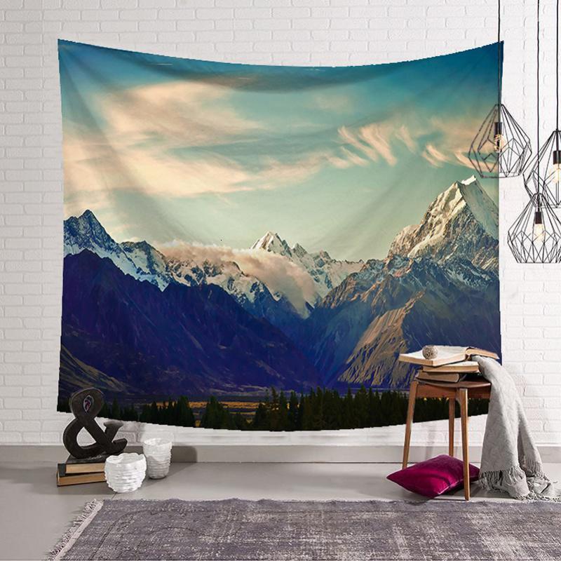 BONJEAN山水风景墙壁装饰挂毯卧室客厅床头遮挡壁画挂挂布拍摄背景布桌布 图二150高*200宽送星灯+钉子