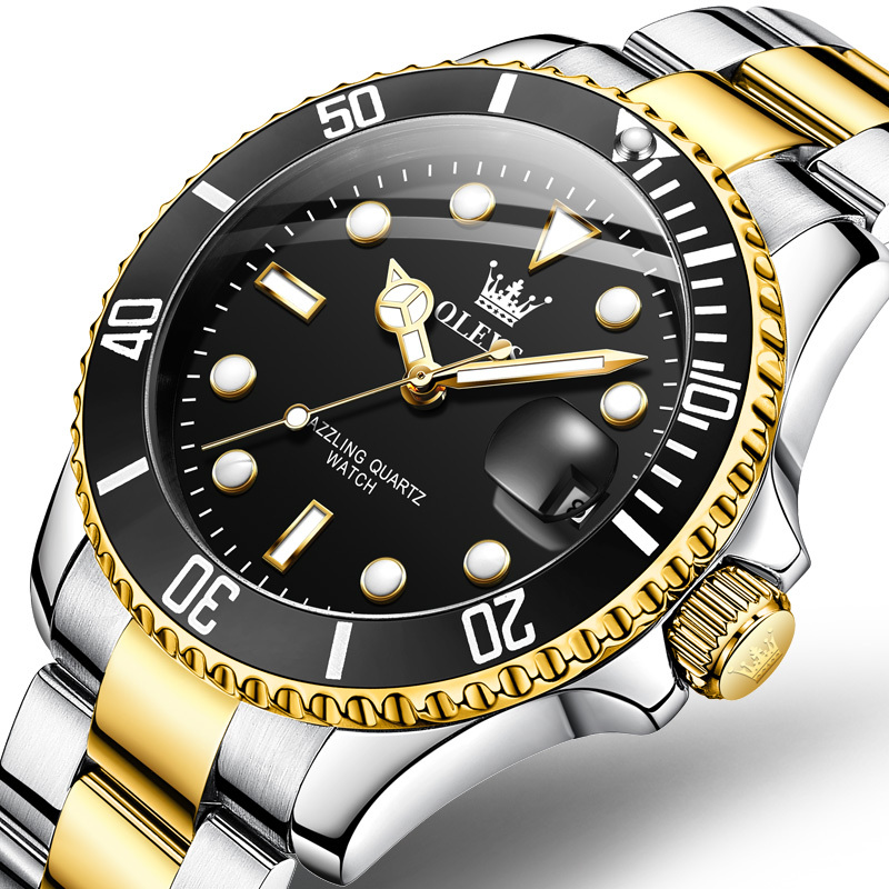 欧利时(olevs)瑞士认证品牌石英表男士手表 夜光防水潮流时尚腕表商务