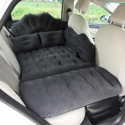 电泵+枕头+双储物墩+收纳包+修补包 常规款-波浪纹-植绒布[黑色] 车载充气床汽车后排睡垫充气垫床SUV轿车后座充气床