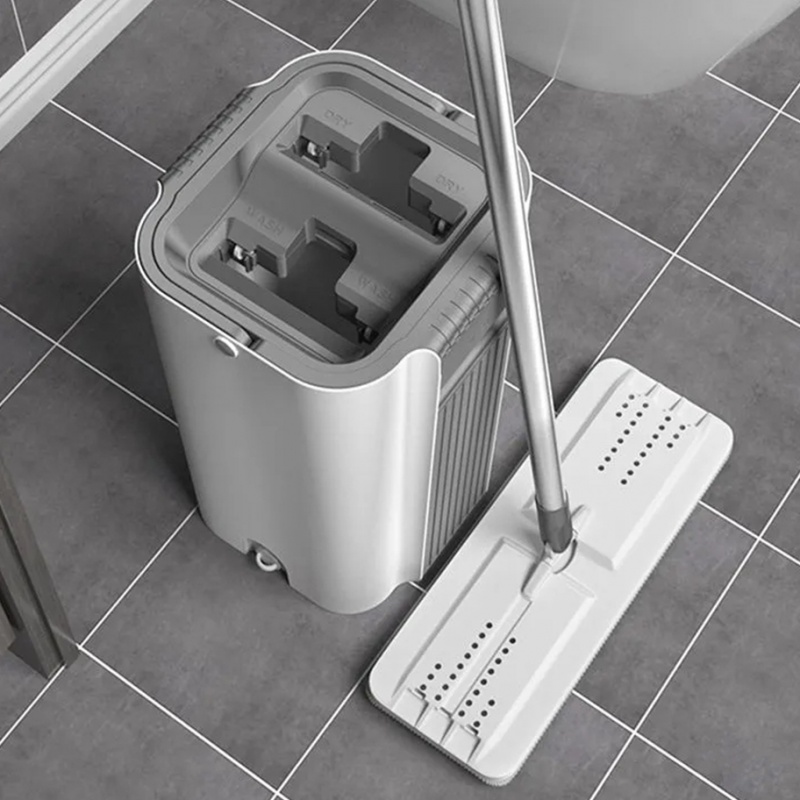 刮刮乐懒人拖把免手洗拖地家用旋转干湿分离手动平板拖布桶高清大图