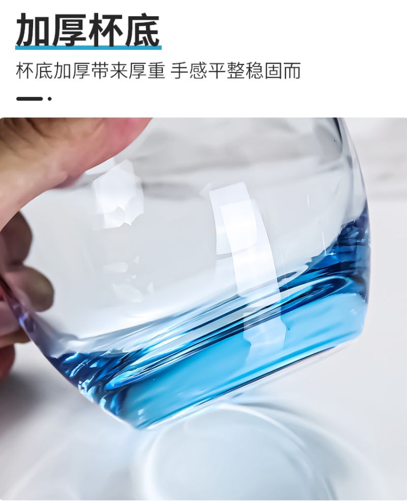 千里谷KLG-SKB01 ins风玻璃漱口杯290ml (计价单位:个)蓝色/玫瑰色/灰色/淡黄色高清大图