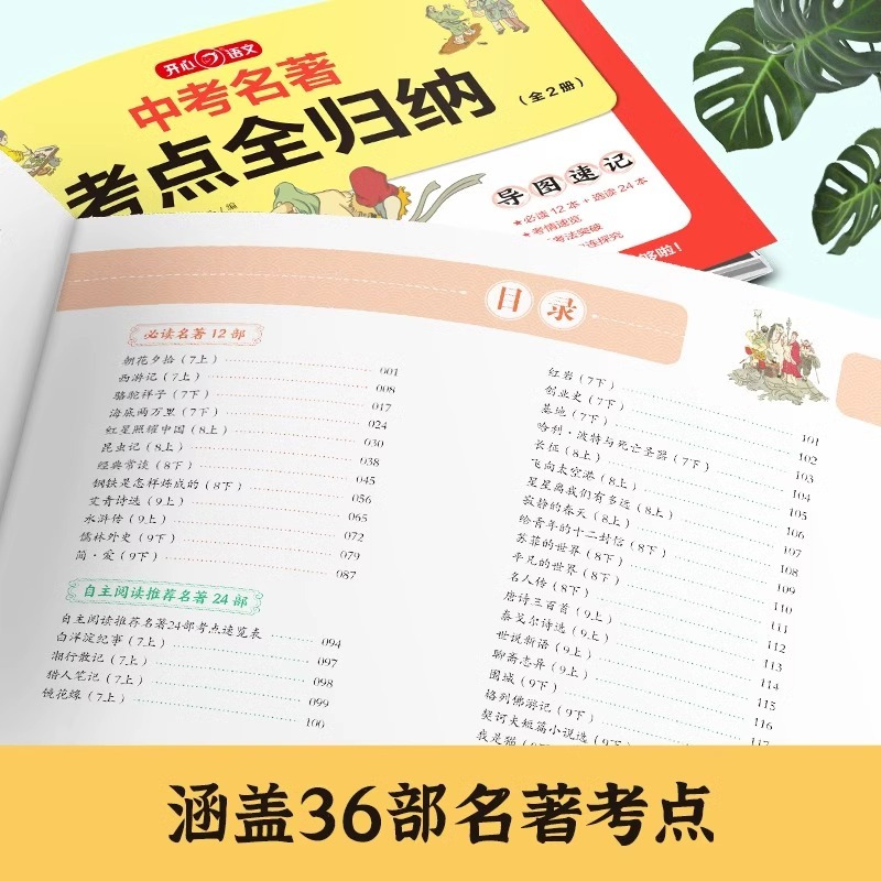 [全套2册]中考名著考点全归纳 初中通用 [正版]2024新版教育中考名著考点全归纳全套2册初中名著导读考点精练导图速记