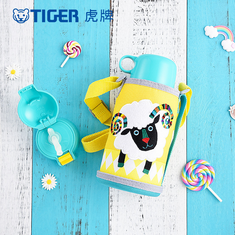 虎牌(tiger)304不锈钢真空儿童保温杯 MBR-S06G-Y保温保冷杯吸管杯一款两用水杯小绵羊款高清大图