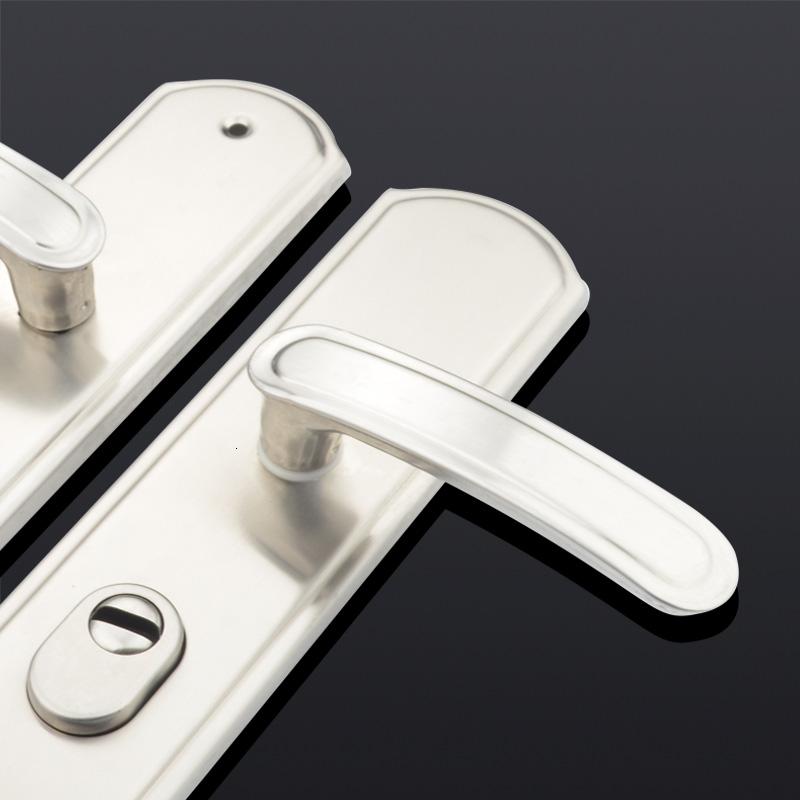 BONJEAN不锈钢把手通用型加厚面板拉手老式配件手柄防盗把手 9公分单活>55mm左外不带钥匙