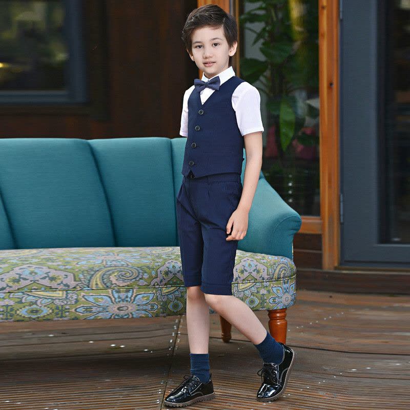 迪鲁奥(DILUAO)男童礼服套装花童主持人儿童表演男孩西装大童马甲钢琴演出小西服图片