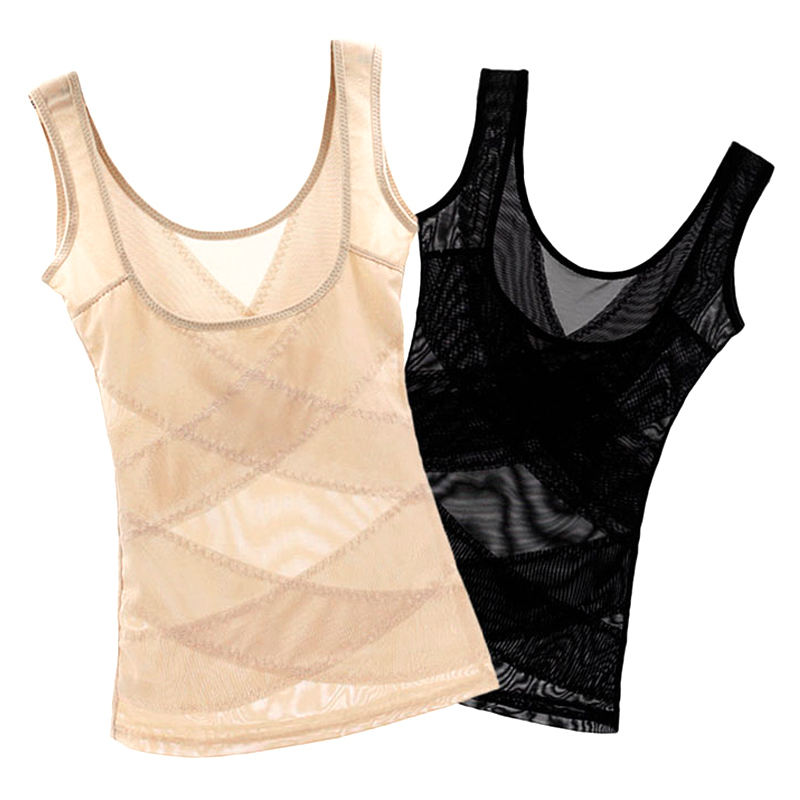 夏天薄款塑身衣紧身美体内衣大码产后收腹束腰瘦身背心束身衣女士