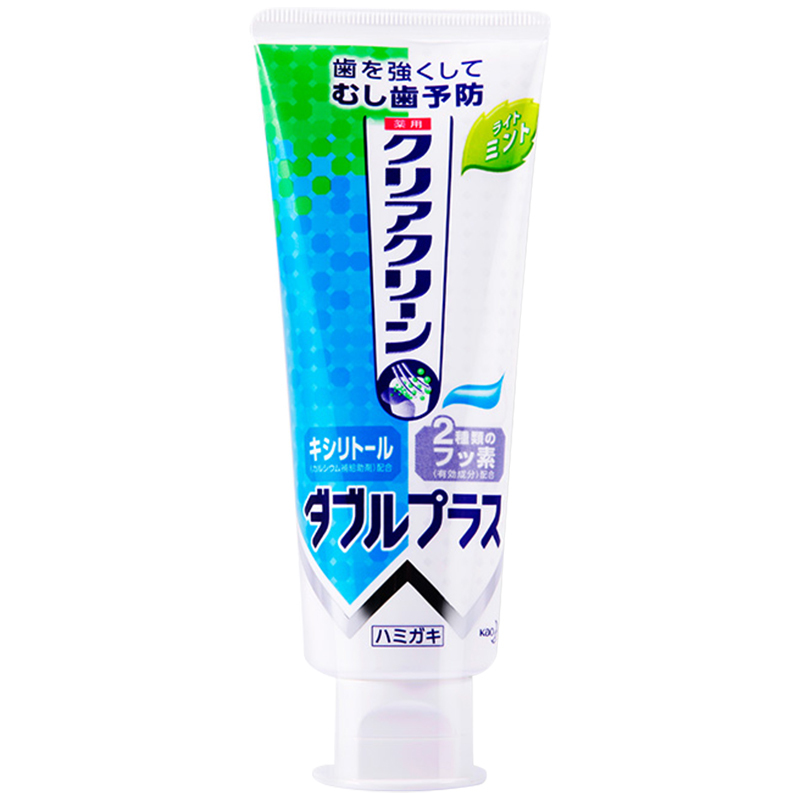 Kao 花王旗下Clear Clean 洁齿健 微细颗粒瞬间净白药用牙膏 清凉薄荷 130克