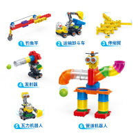 邦宝教育产品拼装积木儿童玩具齿轮系列大颗粒3岁以上STEAM幼儿园早教实践教材教具创客礼物教育实践套装8901-1