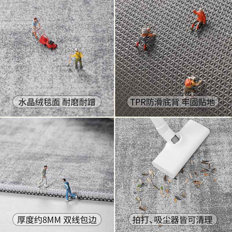 地毯客厅新款轻奢高级沙发茶几毯家用房间地垫卧室床边毯侘寂2556