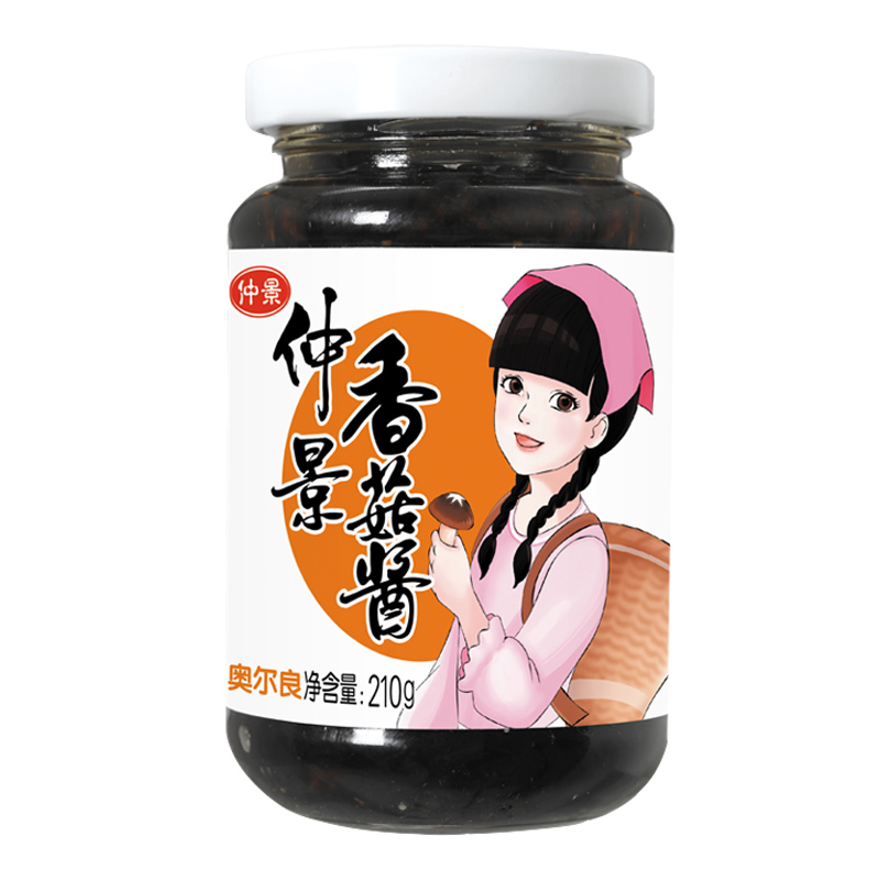 仲景 奥尔良香菇酱 210g 瓶装 甜辣味 拌面条拌米饭配粥夹馍蘑菇酱