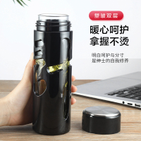 富光玻璃杯双层男士家用高硼硅耐热水杯便携车载茶水分离泡茶杯子