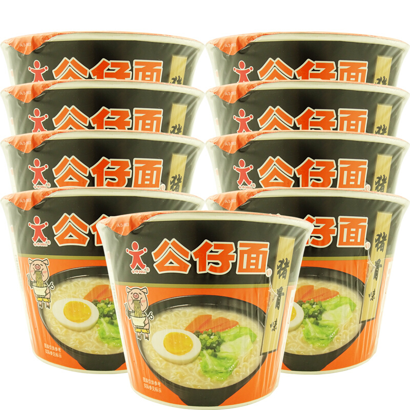 公仔(doll)公仔面 方便面上汤海鲜味 桶面 91gx12桶装 整箱 五种口味