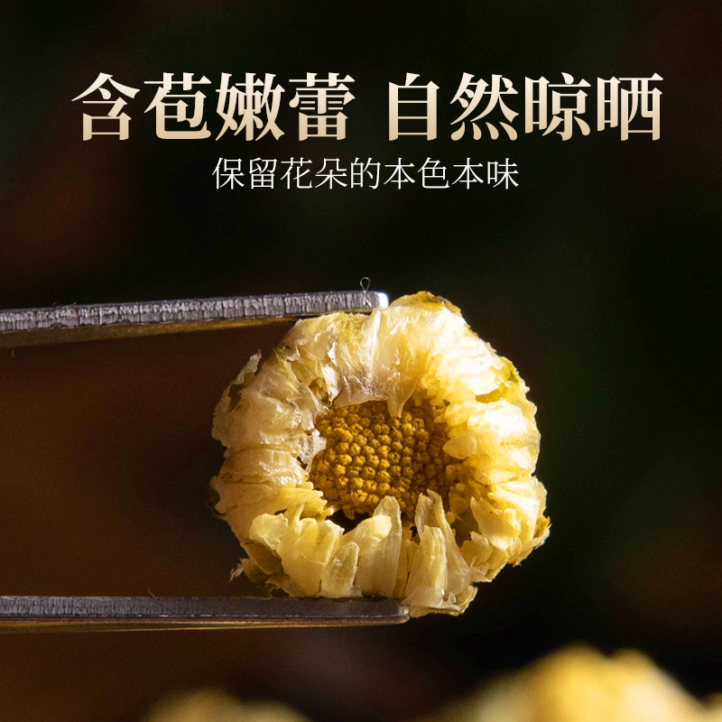 北京同仁堂菊花茶杭白菊正宗桐乡胎菊50g茶叶杭州菊花花草茶搭金银花茶