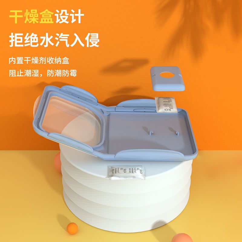 灰色白底[送量杯+干燥剂] 小号[4-6kg] 猫粮桶储存桶密封防潮狗粮存储桶收纳箱粮食罐真空储物盒宠物用品