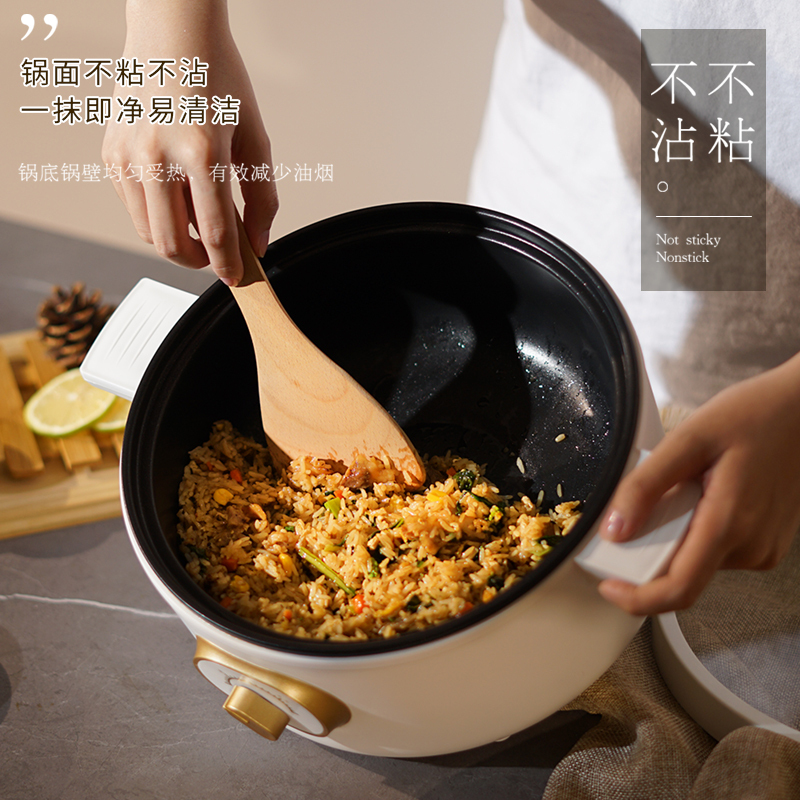 秋帝 多功能电火锅蒸煮煎炒一体小电锅宿舍学生煮面锅家用电热火锅 QD-DJ50!高清大图