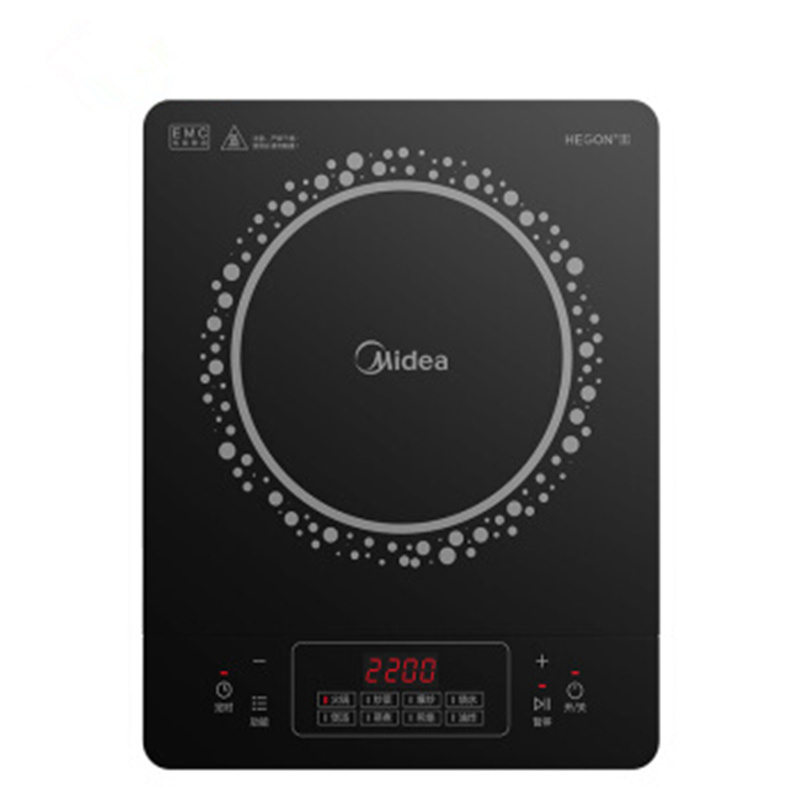 美的(Midea)电磁炉 C22-RT22E01 家用2200W大火力汉森面板 电磁灶4D防水 旋风防堵风机