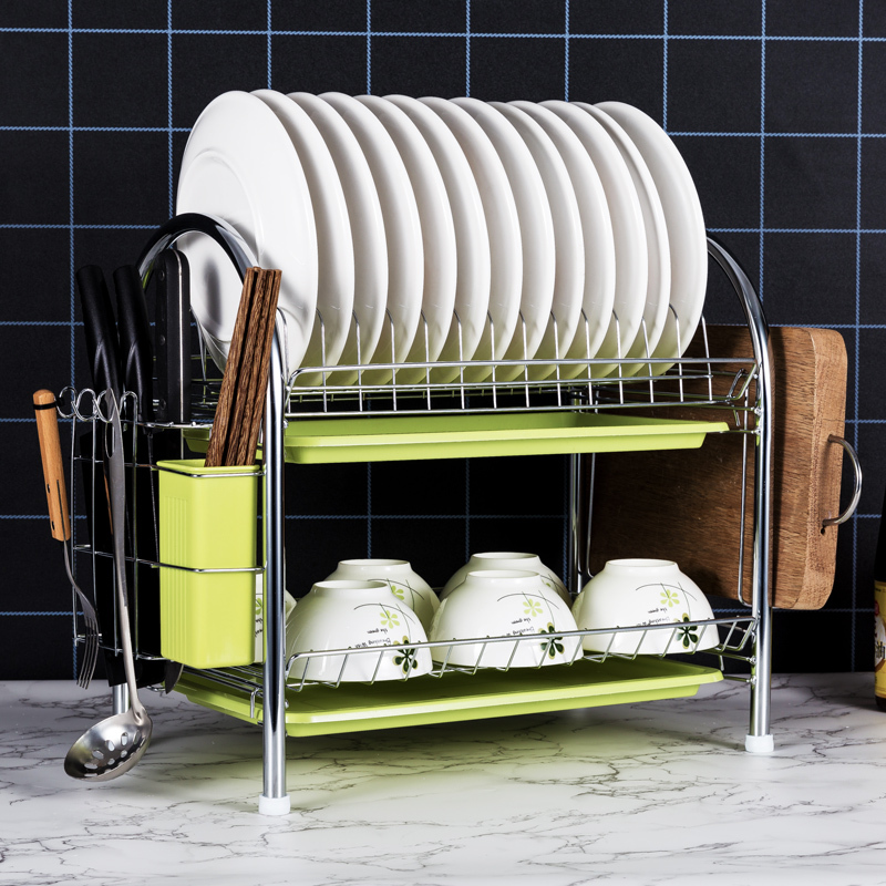 碗架沥水架家用洗放碗碟盘子收纳架厨房置物架不锈钢色控水放碗架视频