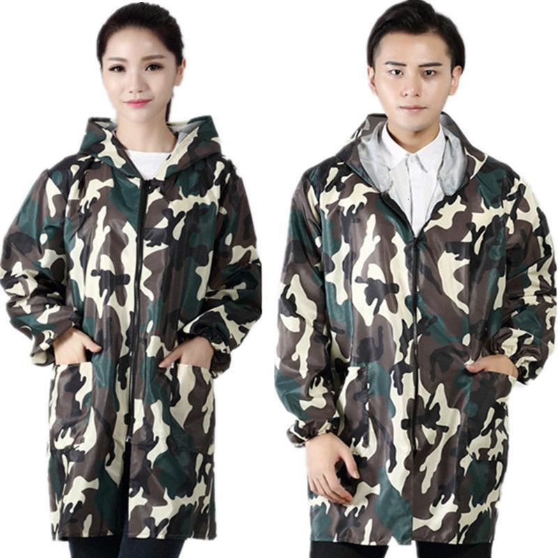 厂家直销厨房做饭防水防油围裙长袖拉链男女成人罩衣护衣工作服