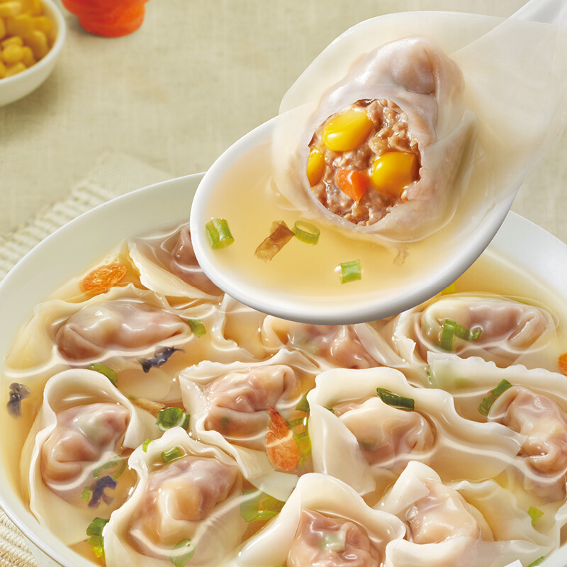 思念玉米蔬菜猪肉上汤小云吞400g