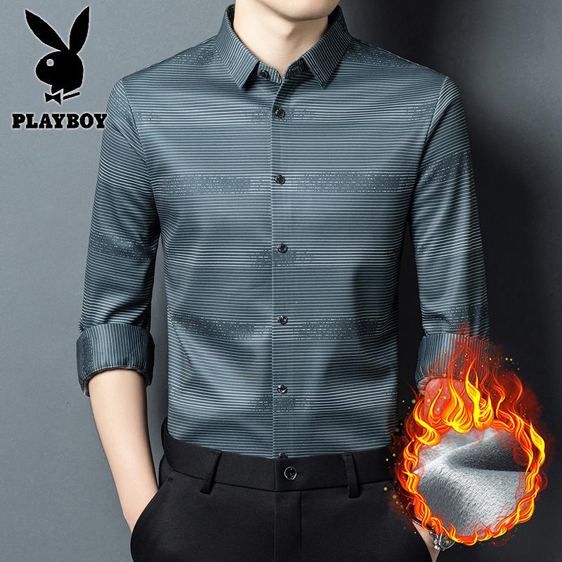 花花公子新款高品质款冬季保暖加绒衬衫_304高清大图