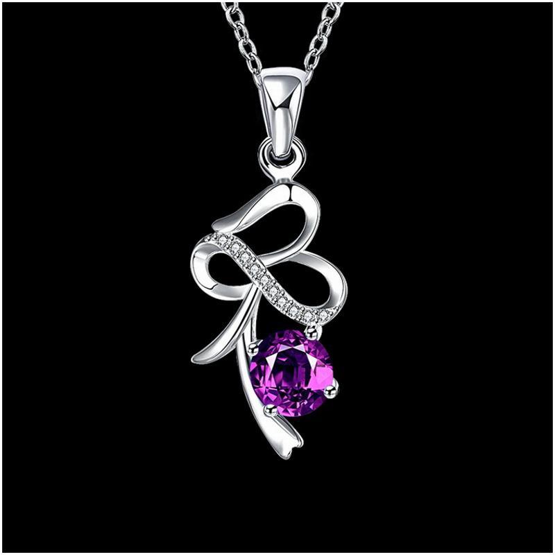 N037 Women Silver Necklace日韩版艺术个性坠项链女防过敏银饰送女朋友七夕情人节礼物