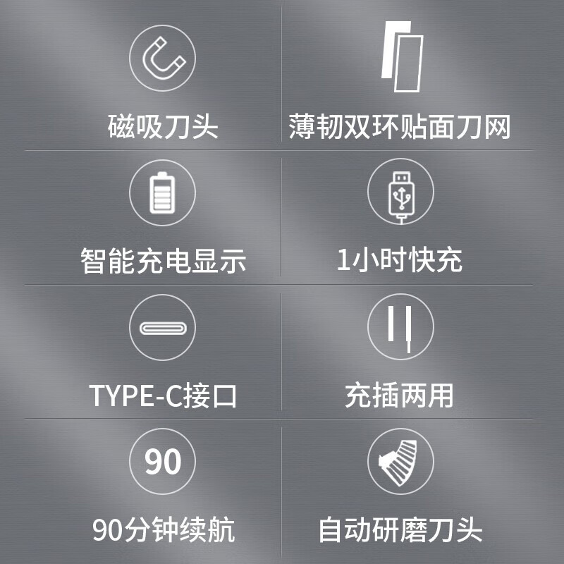 奔腾(POVOS)电动剃须刀男士刮胡刀充电便携式三刀头车载剃胡子刀 PQ7601 送父亲送男朋友送老公节日礼物 黑色高清大图