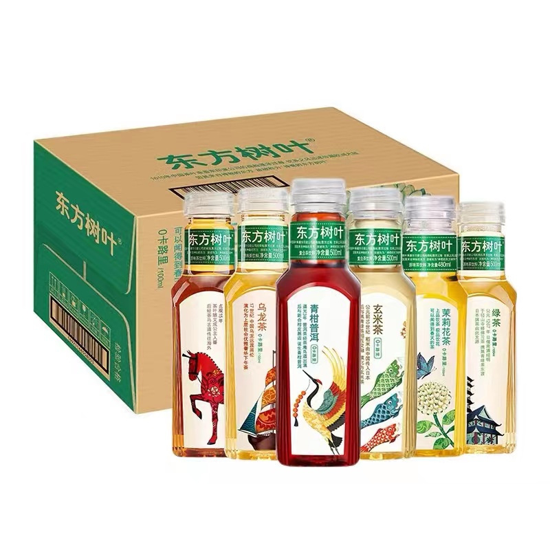 农夫山泉东方树叶青柑普洱500ml*15瓶整箱装0糖0卡0脂肪茶饮料高清大图
