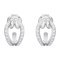 SWAROVSKI LIFELONG镀白金色细码耳环