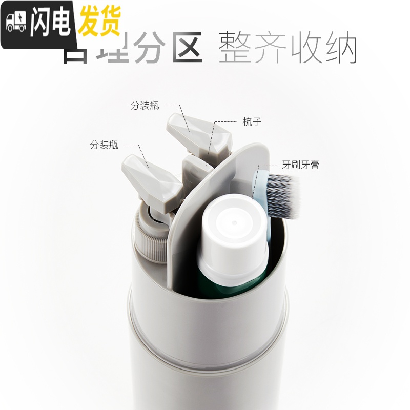 三维工匠旅行洗漱杯洗漱包男士便携式出差洗护用品旅游套装多功能收纳包高清大图