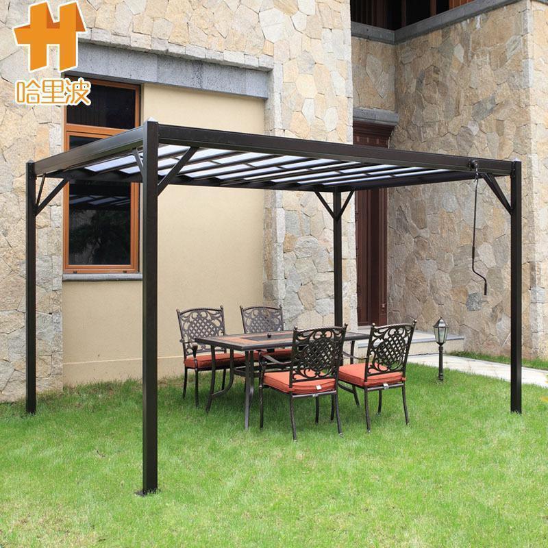 森美人户外凉亭葡萄架铝合金花园庭院爬藤葡萄架铝材遮阳棚室外帐篷防雨 豪华款3*4米阳光顶