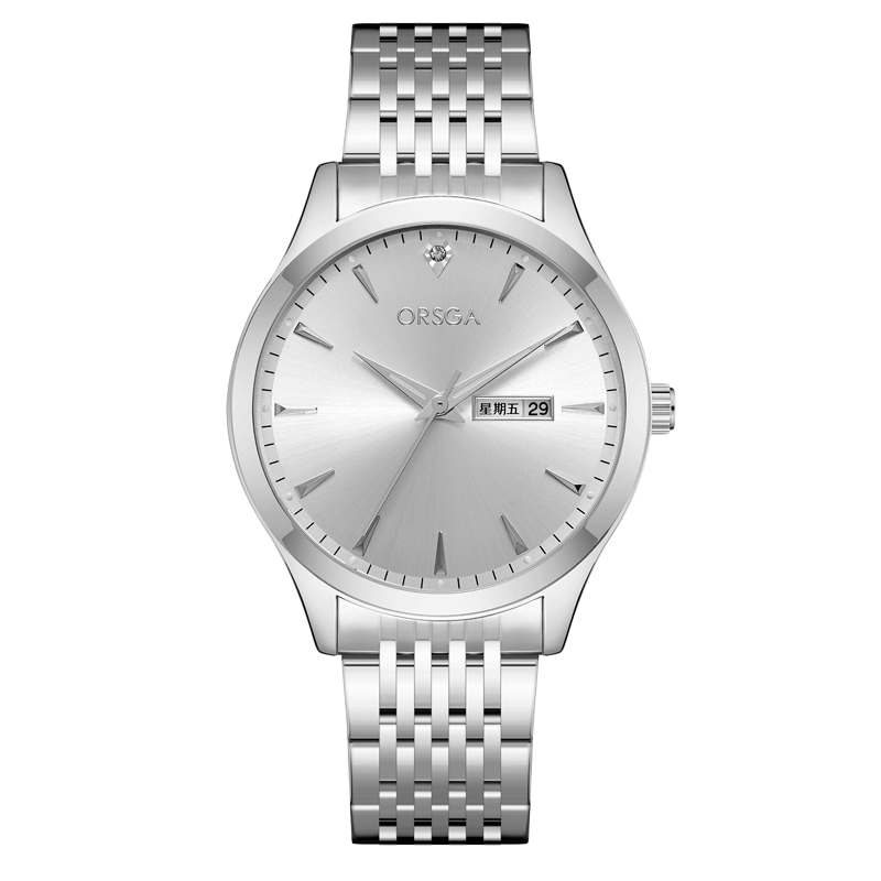 ORSGA手表男休闲简约男士手表学生石英表双日历防水男表生日礼物推荐1172G