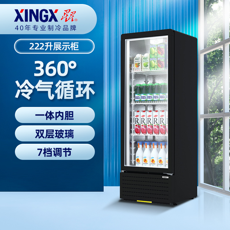 星星xingx展示柜冷藏商用冰柜单门饮料啤酒冷柜办公室冰箱无灯箱款222