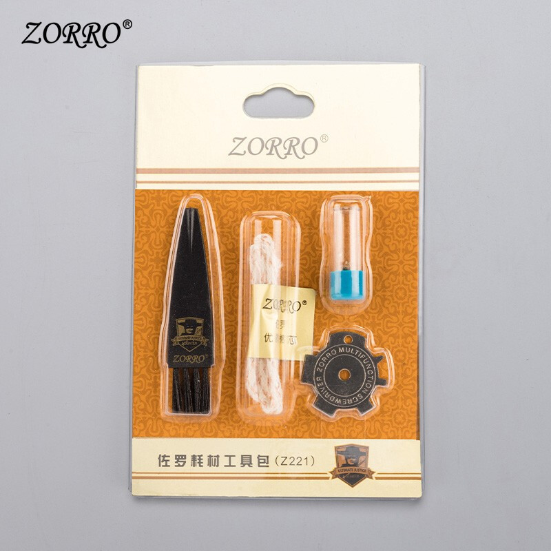 苏宁自营zorro佐罗煤油打火机通用配件包套装火石棉芯内胆火机刷多